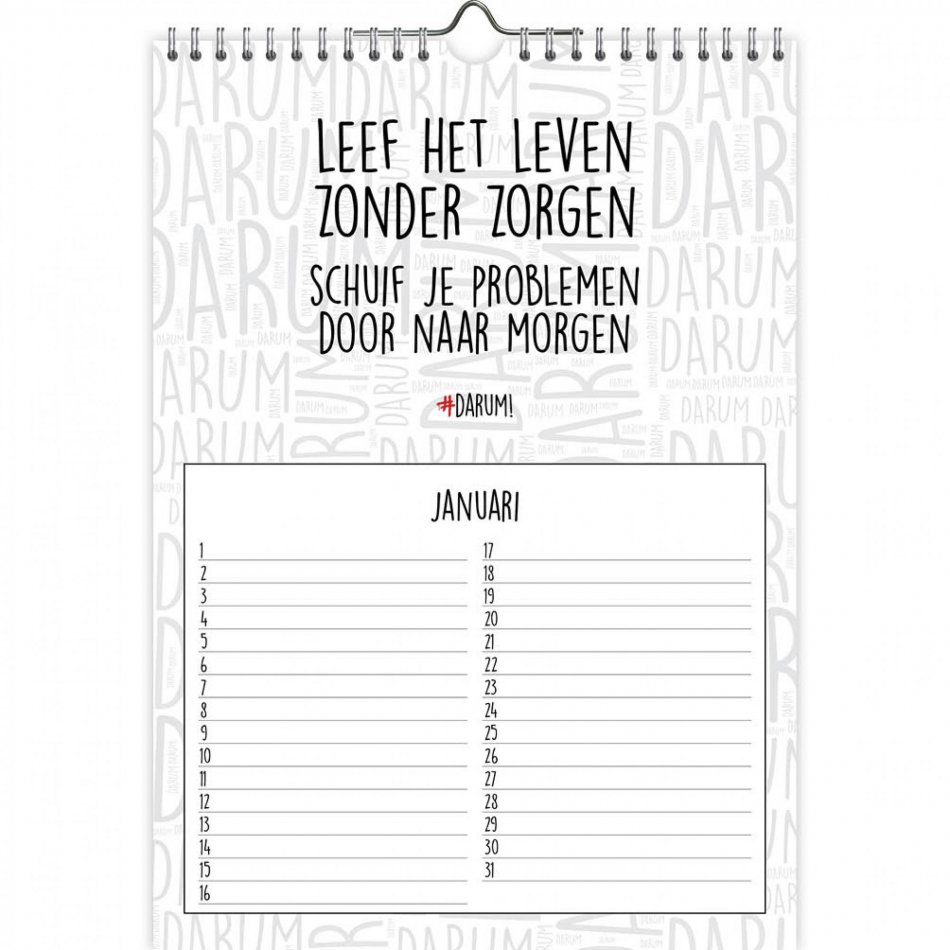 Verjaardagskalender - A4