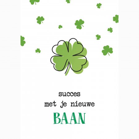 Collega Succes met je nieuwe baan - klaver 4