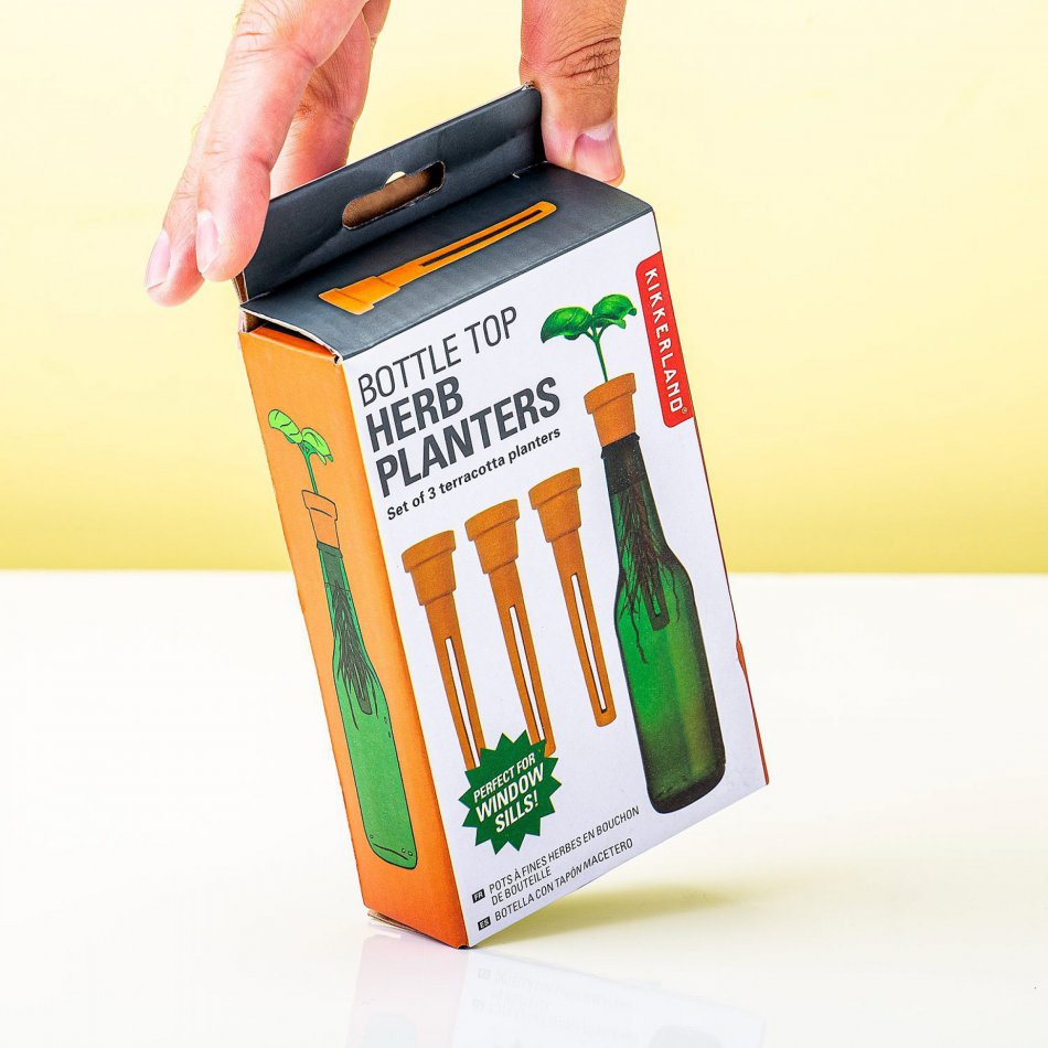 Bottle top herb planters